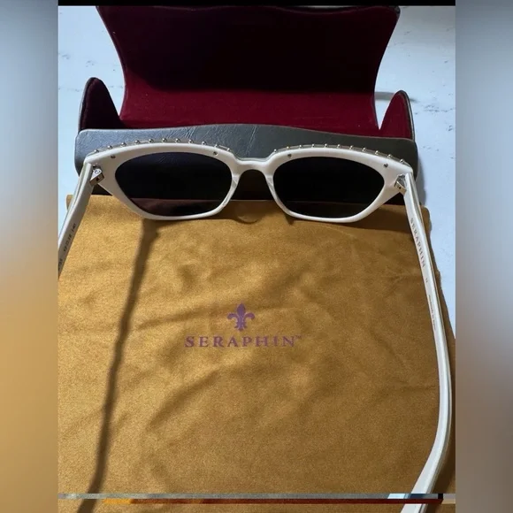 Vintage Seraphine White Cat-eyeSunglasses Never Worn. Original price $285
